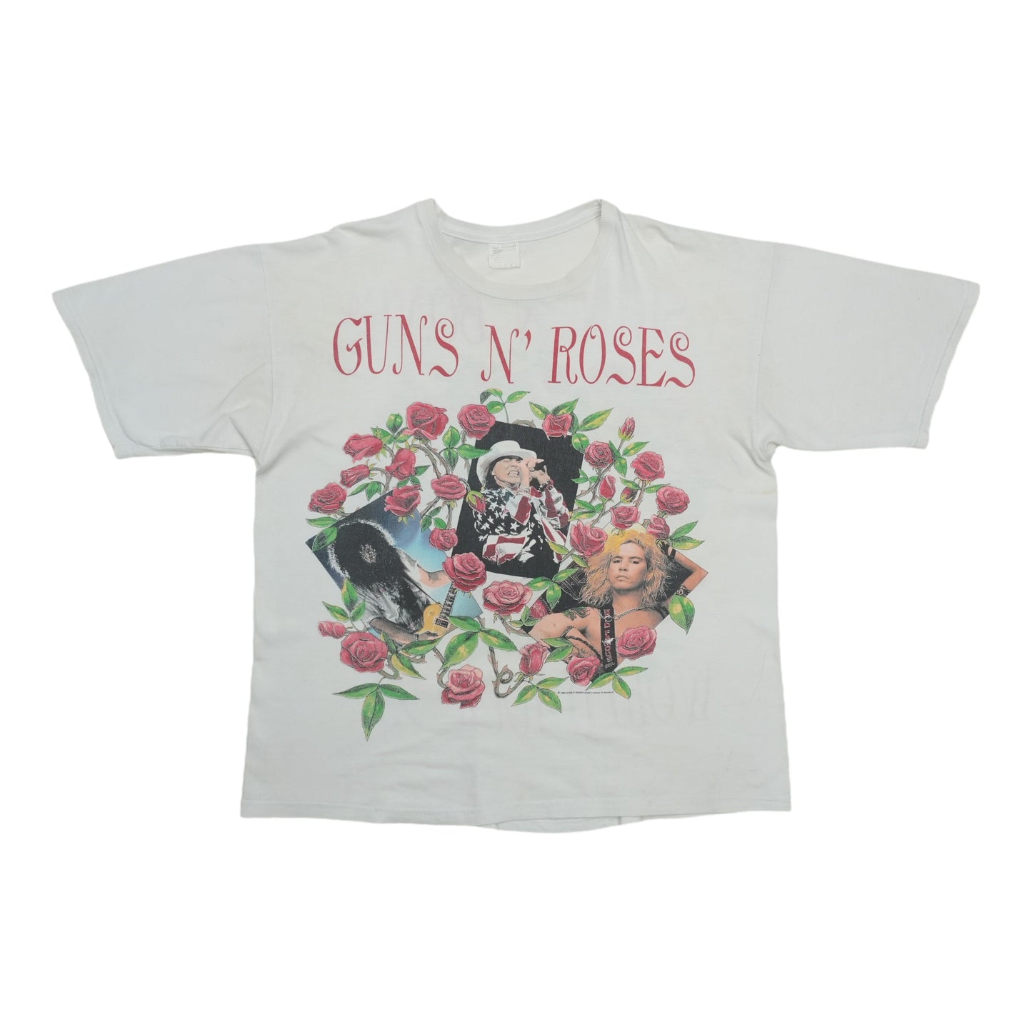 1993 Guns N Roses Skin N Bones World Tour Shirt Front