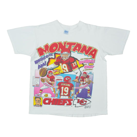 1993 Joe Montana Kansas City Chiefs Caricature Shirt