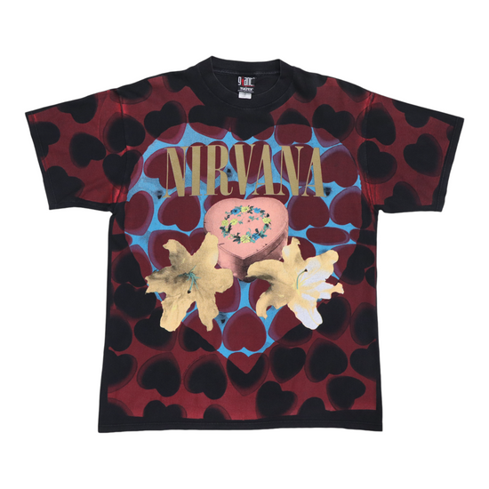 1993 Nirvana Heart Shape Box All Over Print Shirt – WyCo Vintage