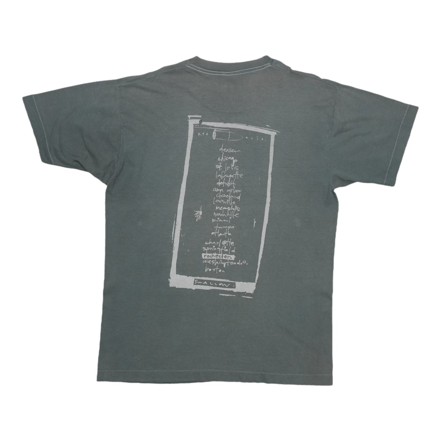 1993 Pearl Jam Freak Tour Shirt Back