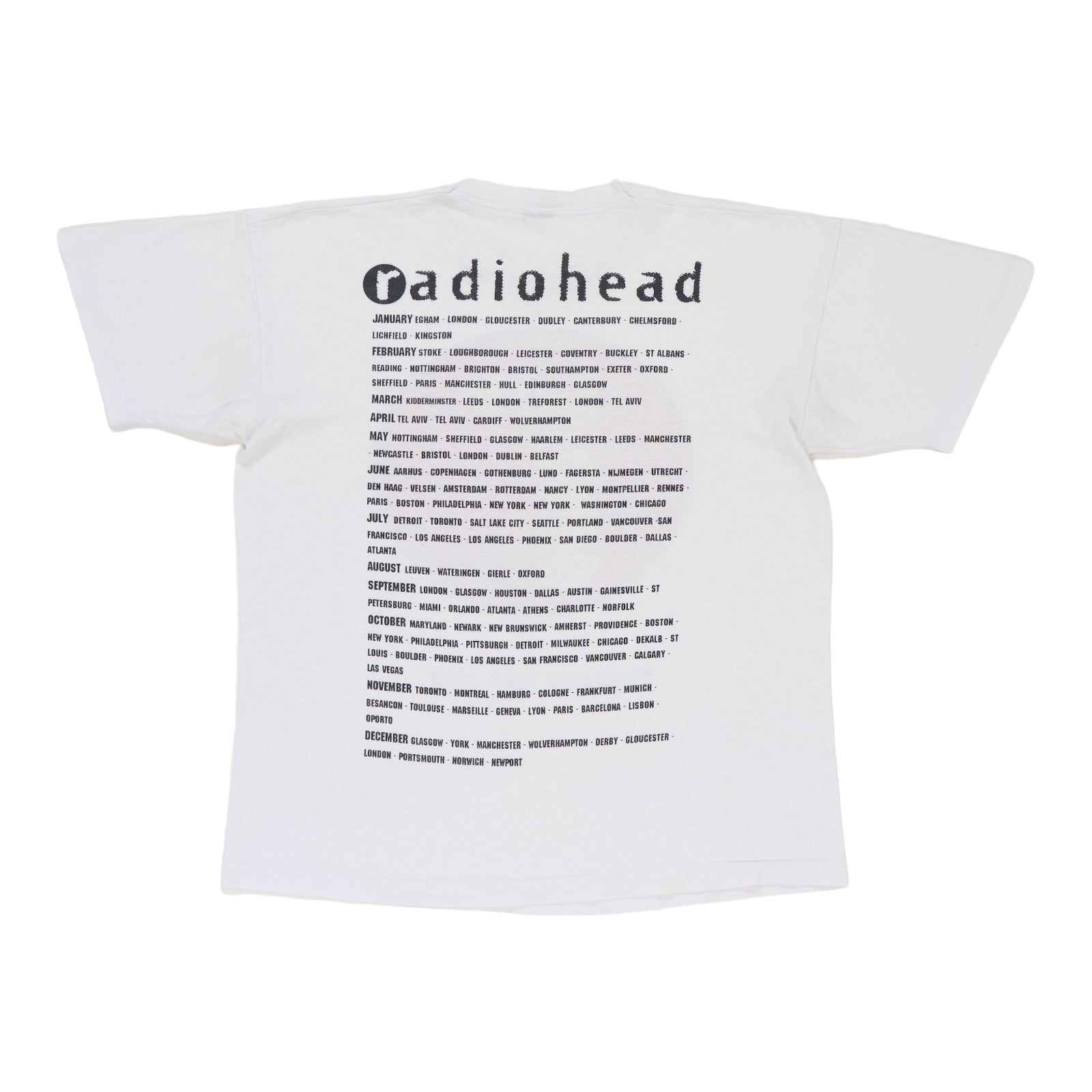1993 Radiohead European Tour Shirt | Authentic Vintage Tee