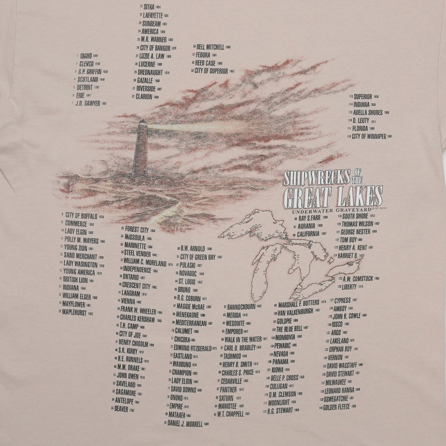 1993 Shipwrecks Of The Great Lakes Shirt Detail 4