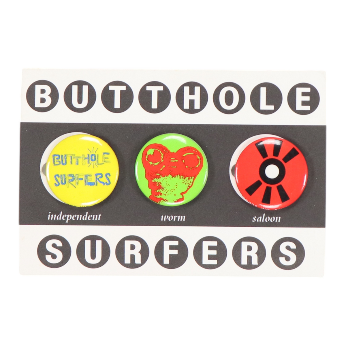1993 Butthole Surfers Independent Worm Saloon Promo Button Set 1993 Butthole Surfers Independent Worm Saloon Promo Button Set