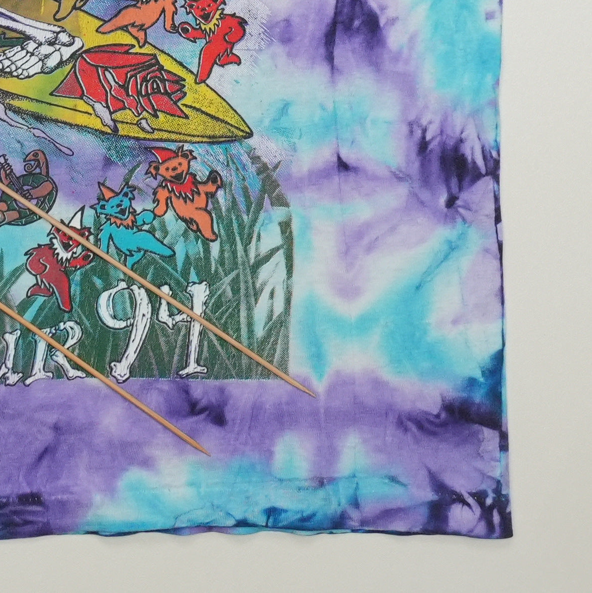 1994 Grateful Dead Summer Tour Tie Dye Shirt Detail 1