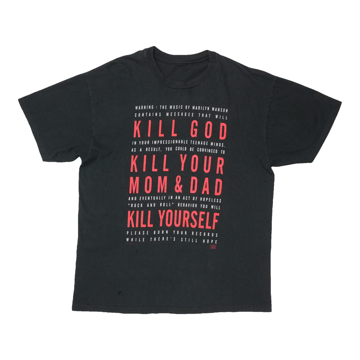 1994 Marilyn Manson Kill God Warning Shirt