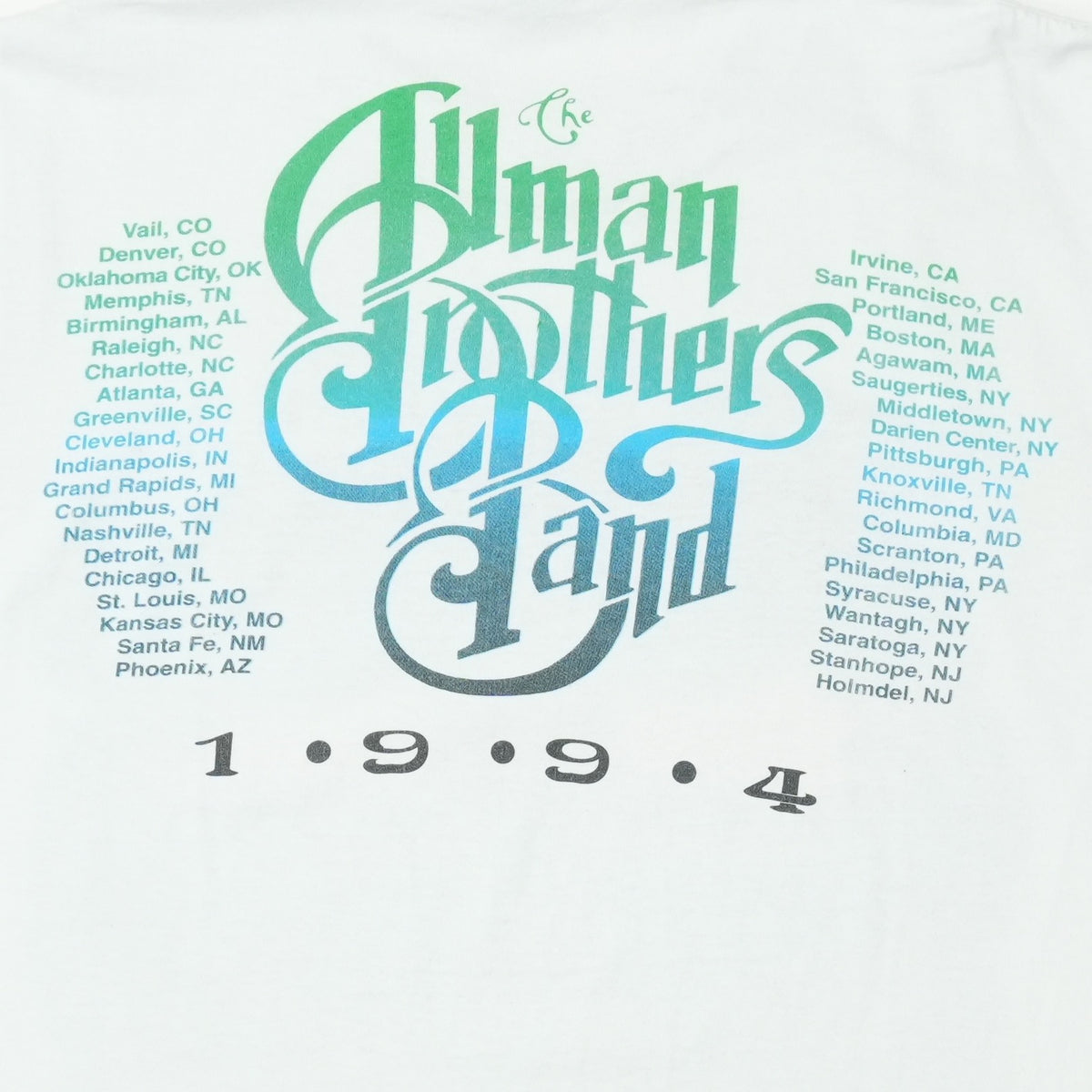 1994 The Allman Brothers Band Where It All Begins Tour Shirt