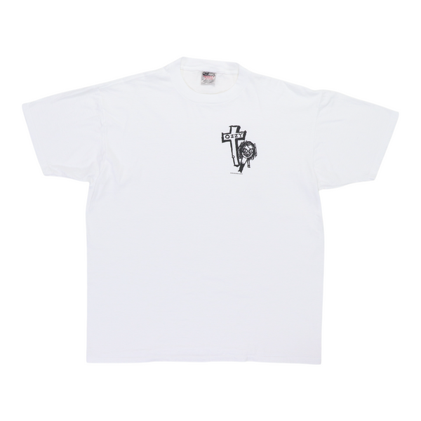 希少ホワイト グラフィックTシャツ オッズオン　ozzcroce archive 1995 Ozzy Osbourne Ozzfest Crew Tour Shirt | Authentic Vintage Tee