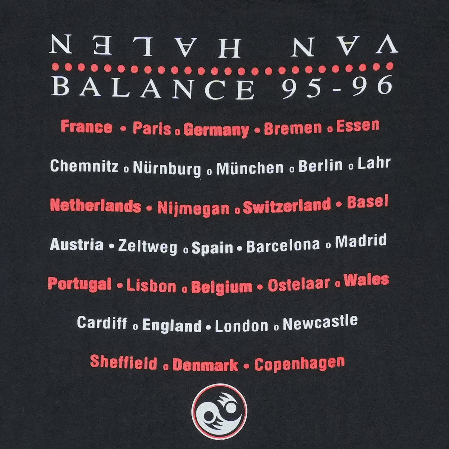 1995 Van Halen Balance Tour Shirt