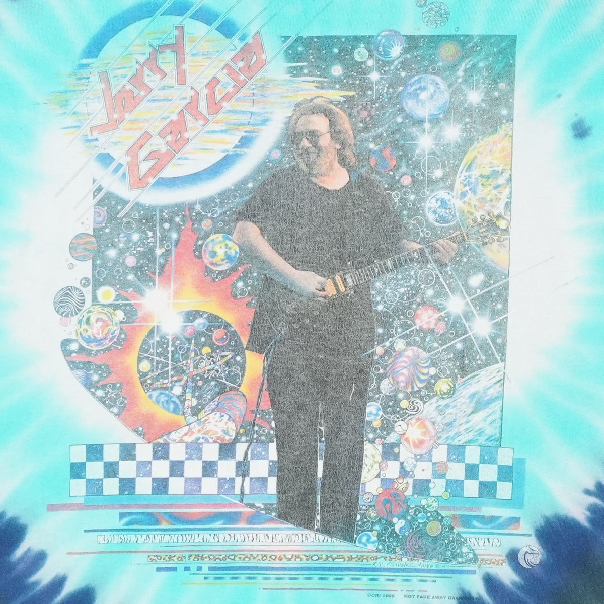 1995 Jerry Garcia Thank You For A Real Good Time Tie Dye Shirt
