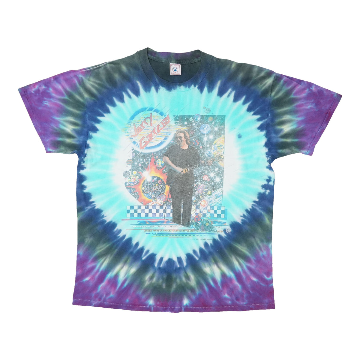 1995 Jerry Garcia Thank You For A Real Good Time Tie Dye Shirt