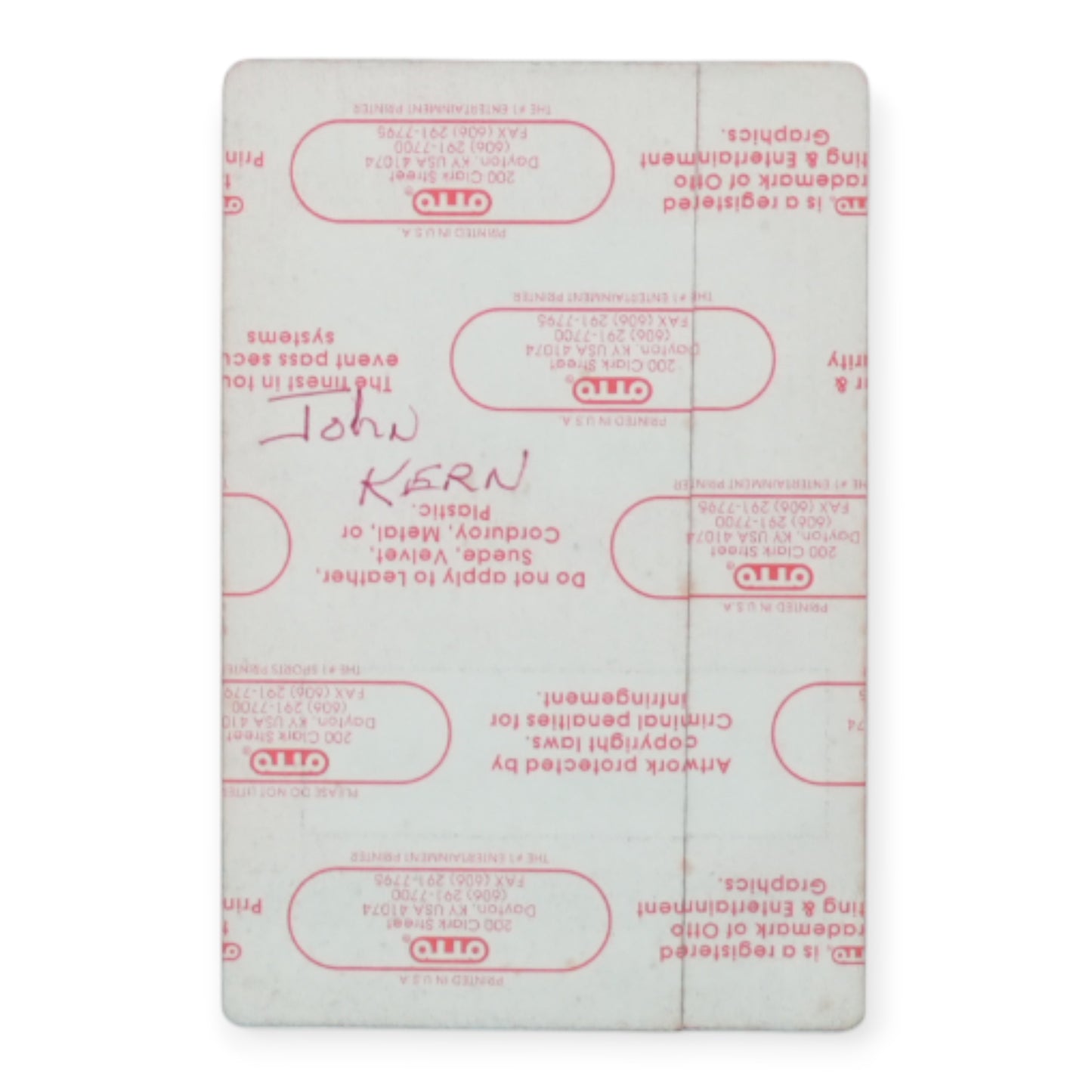 1995 Nine Inch Nails Self Destruct Tour Topeka Backstage Pass