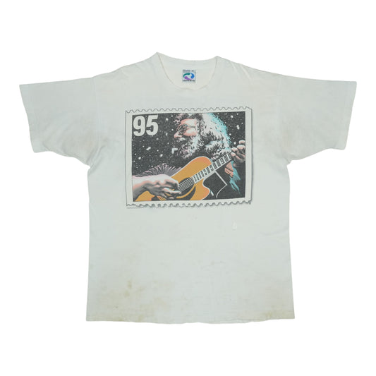 1995 Jerry Garcia Liquid Blue Stamp Shirt
