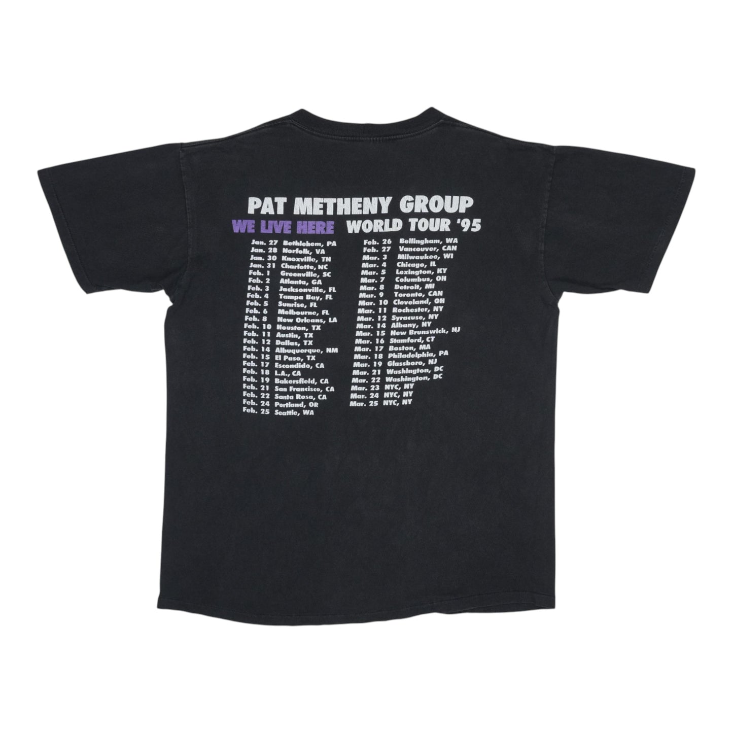 1995 Pat Methany Group We Live Here World Tour Shirt