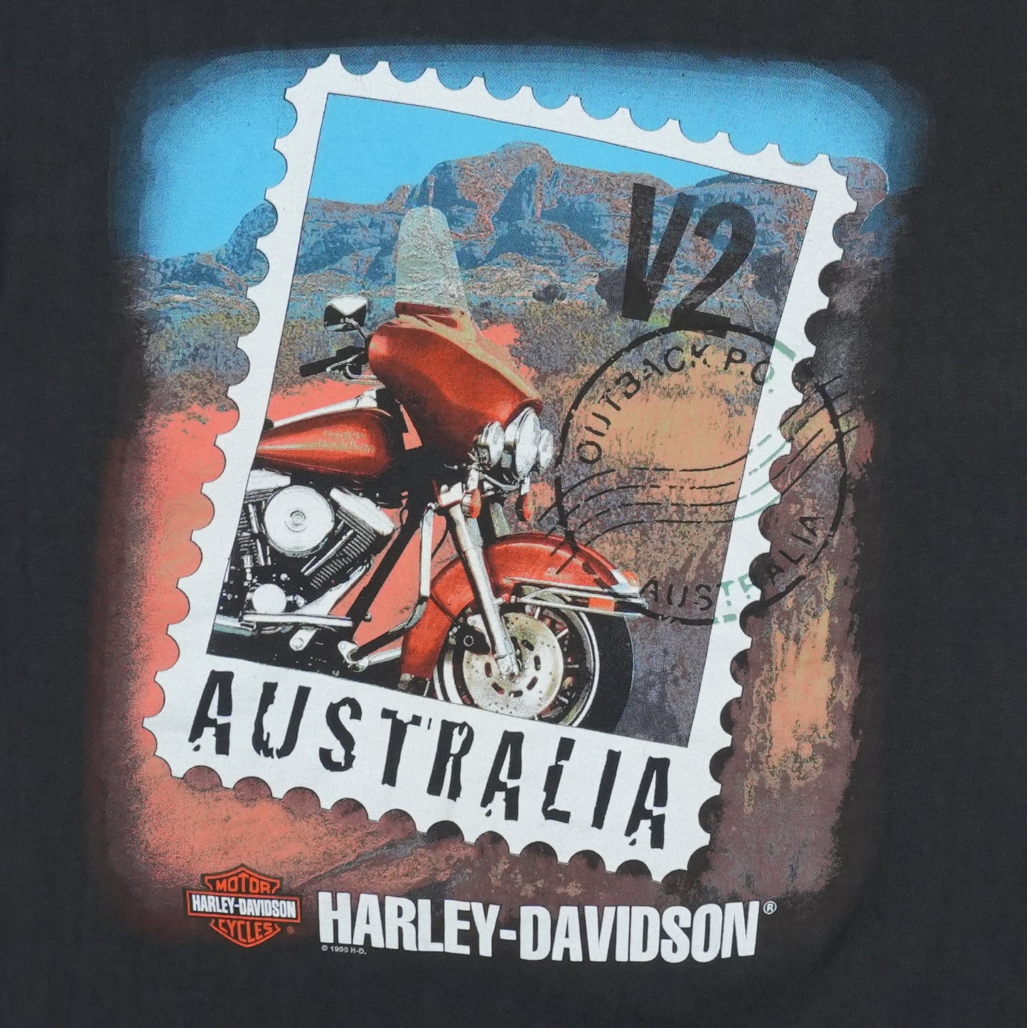1996 Harley Davidson Australia Postage Stamp Shirt