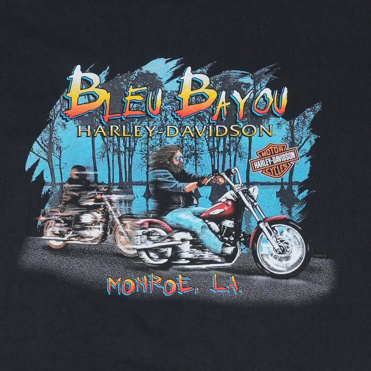 1996 Harley Davidson Bleu Bayou Monroe Louisiana Shirt
