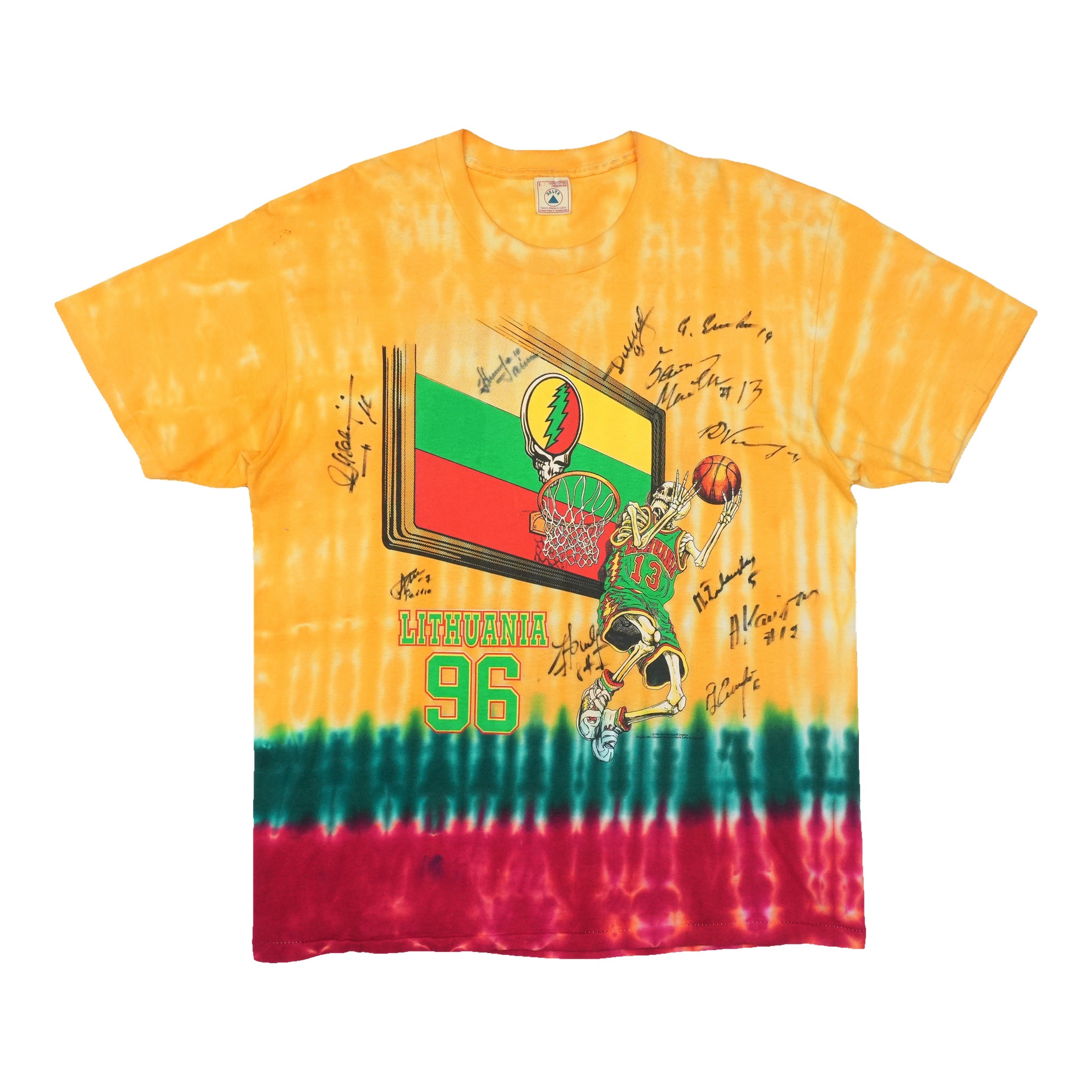 1996 Lithuania Basketball Grateful Dead Signed Shirt