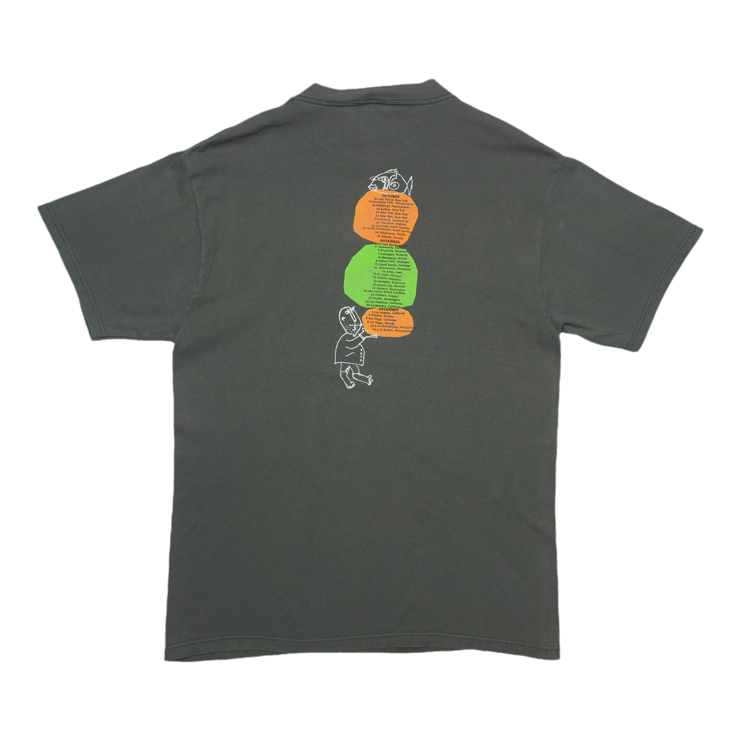 1996 Phish Tour Shirt Back