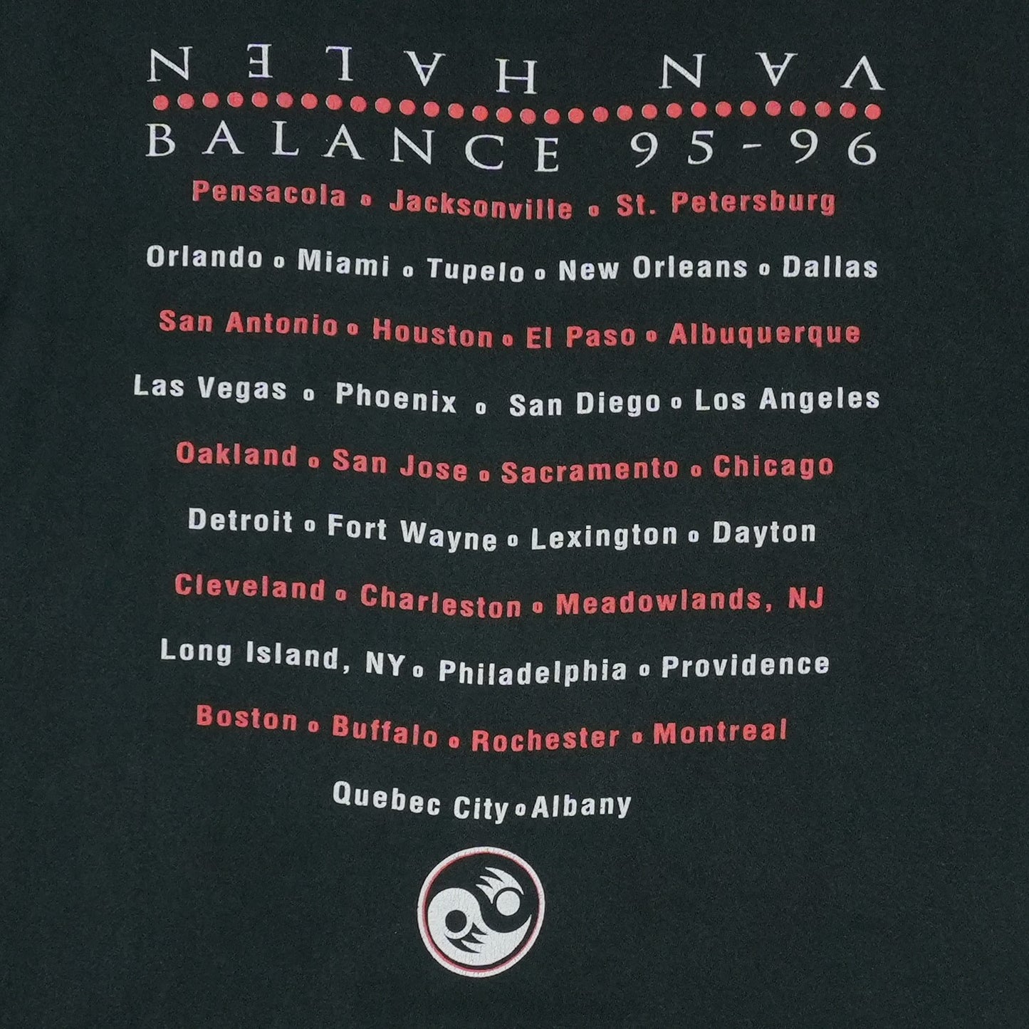 1996 Van Halen Balance Tour Shirt