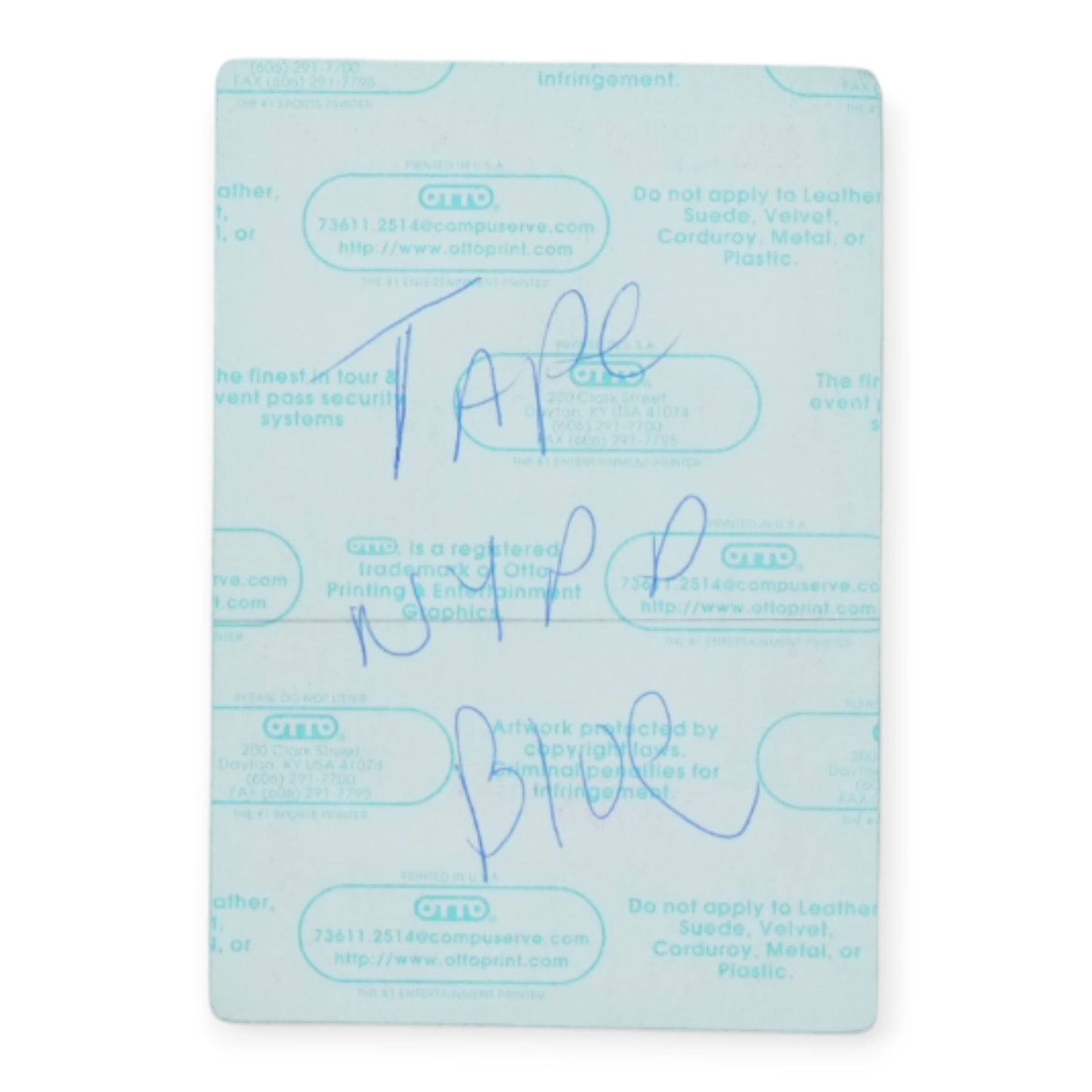 1996 Bush Tour Local Crew Backstage Pass