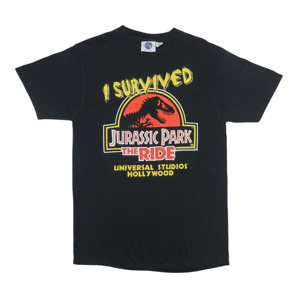 1996 Jurassic Park The Ride I Survived Universal Studios Hollywood Shirt Front