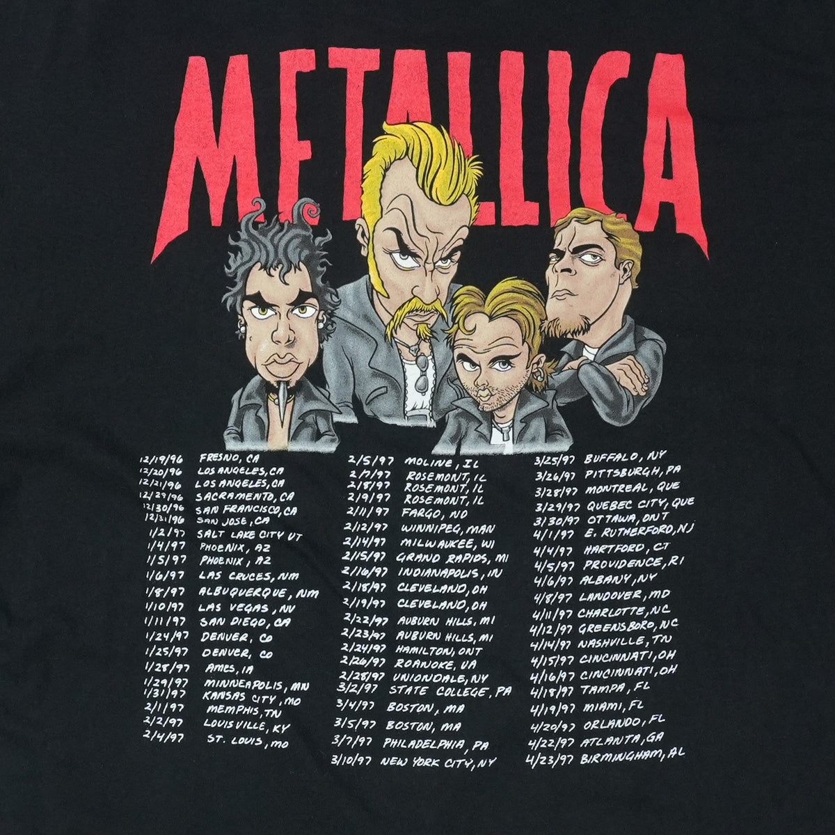 1996 Metallica Cartoon Tour Shirt