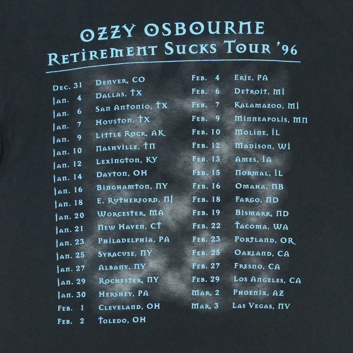 1996 Ozzy Osbourne Retirement Sucks Tour Shirt