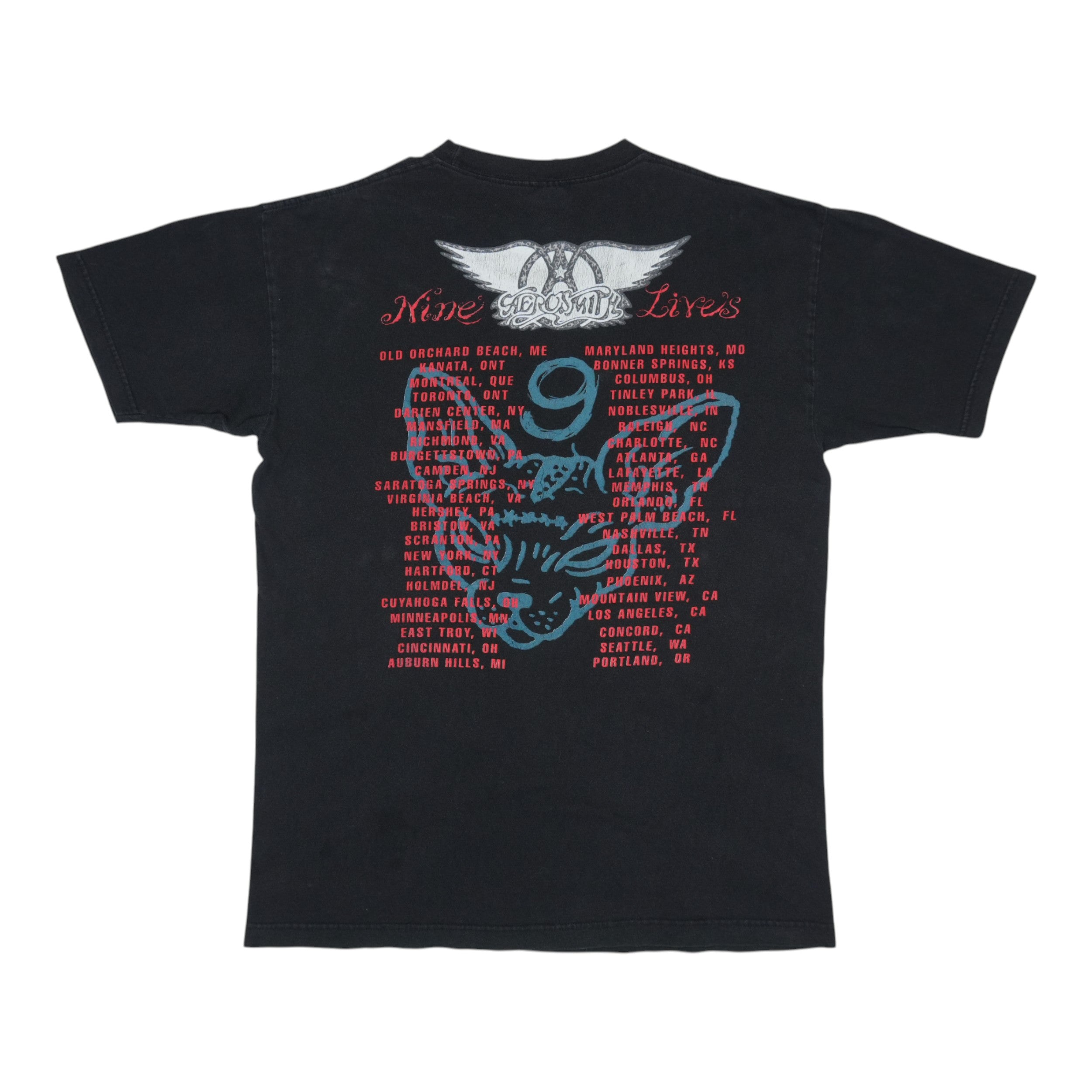 Aerosmith ジョー・ペリー Nine LivesツアーTシャツ L　新品 1997 Aerosmith Nine Lives Tour Shirt | Authentic Vintage Tee