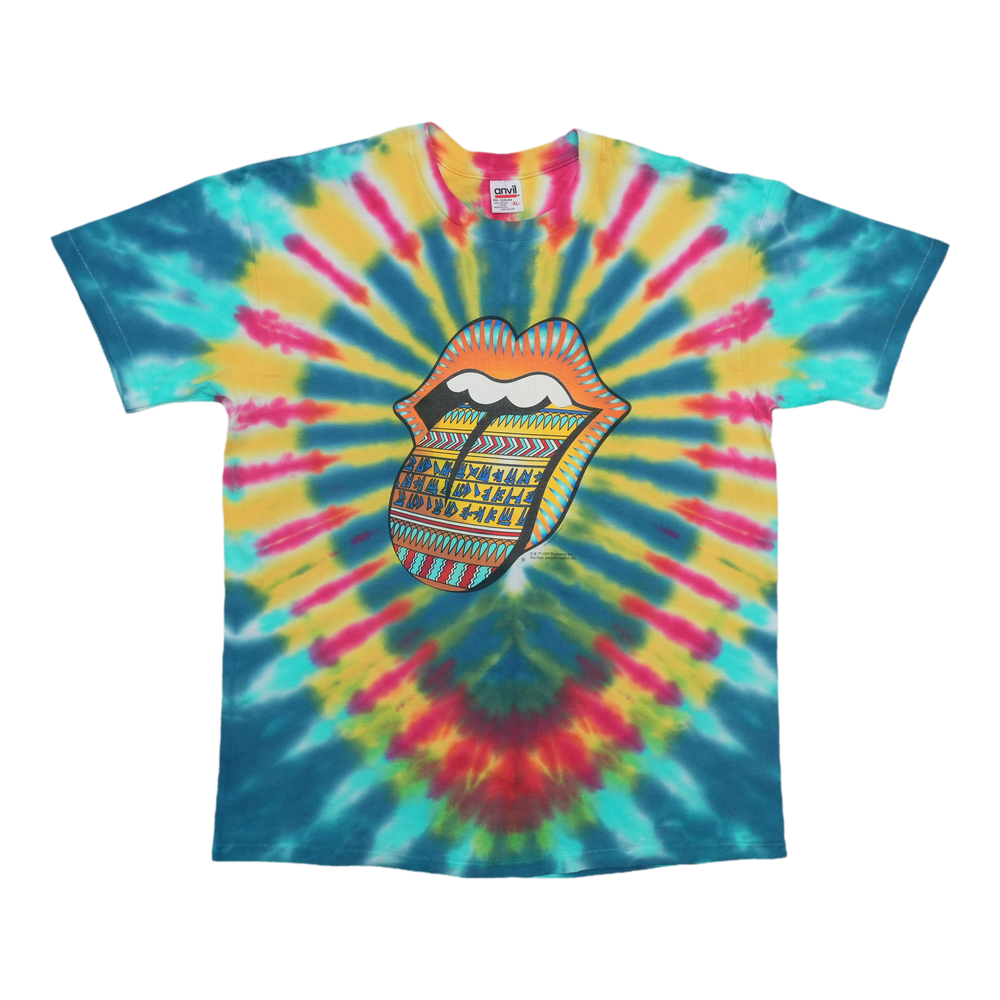 1997 Rolling Stones Bridges To Babylon Tour Tie Dye Shirt Front