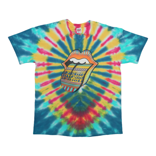 1997 Rolling Stones Bridges To Babylon Tour Tie Dye Shirt Front