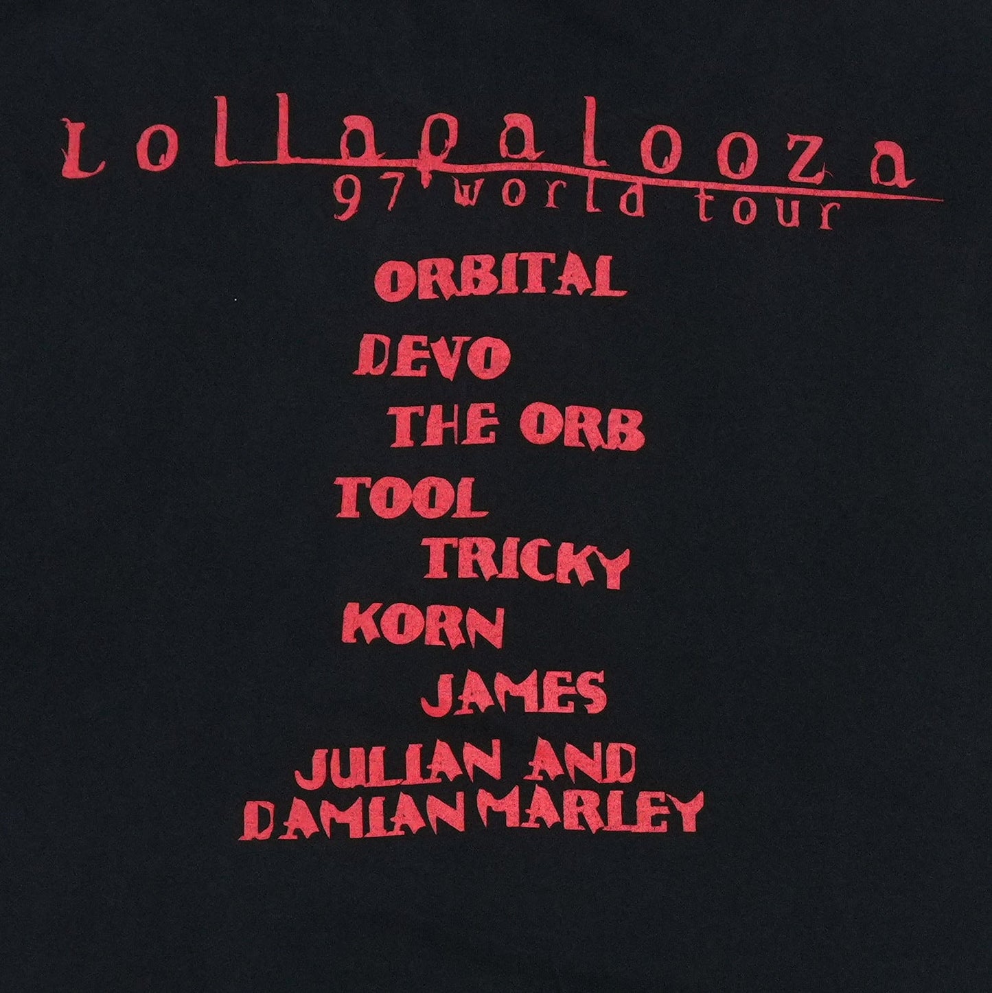 1997 Lollapalooza World Tour Shirt Detail 3