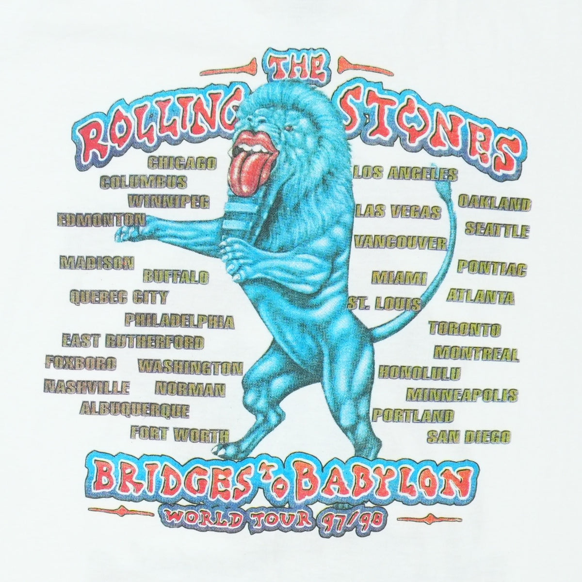 1997 The Rolling Stones Bridges To Babylon Tour Shirt