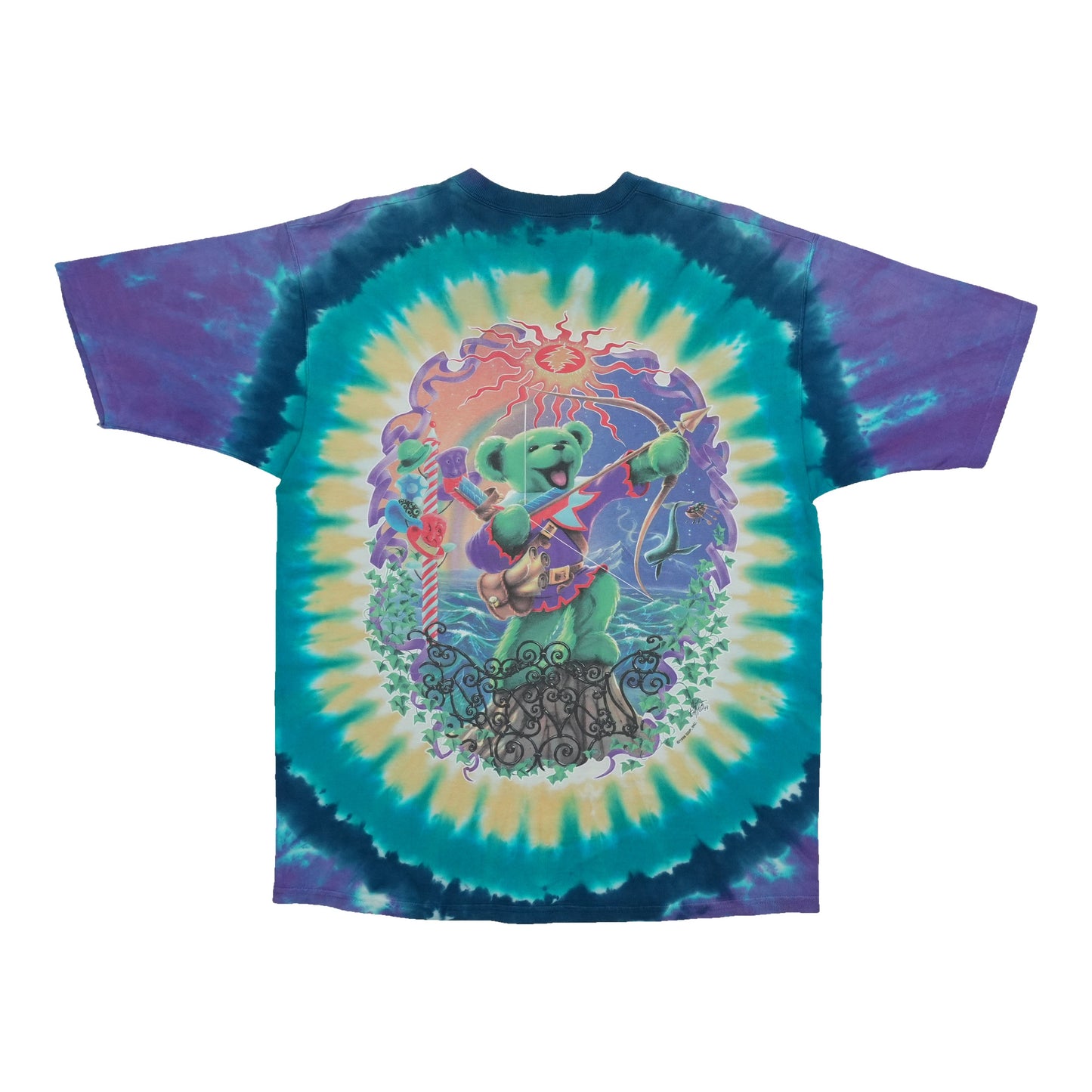 1998 Grateful Dead Stained Glass Bear Tie Dye Shirt