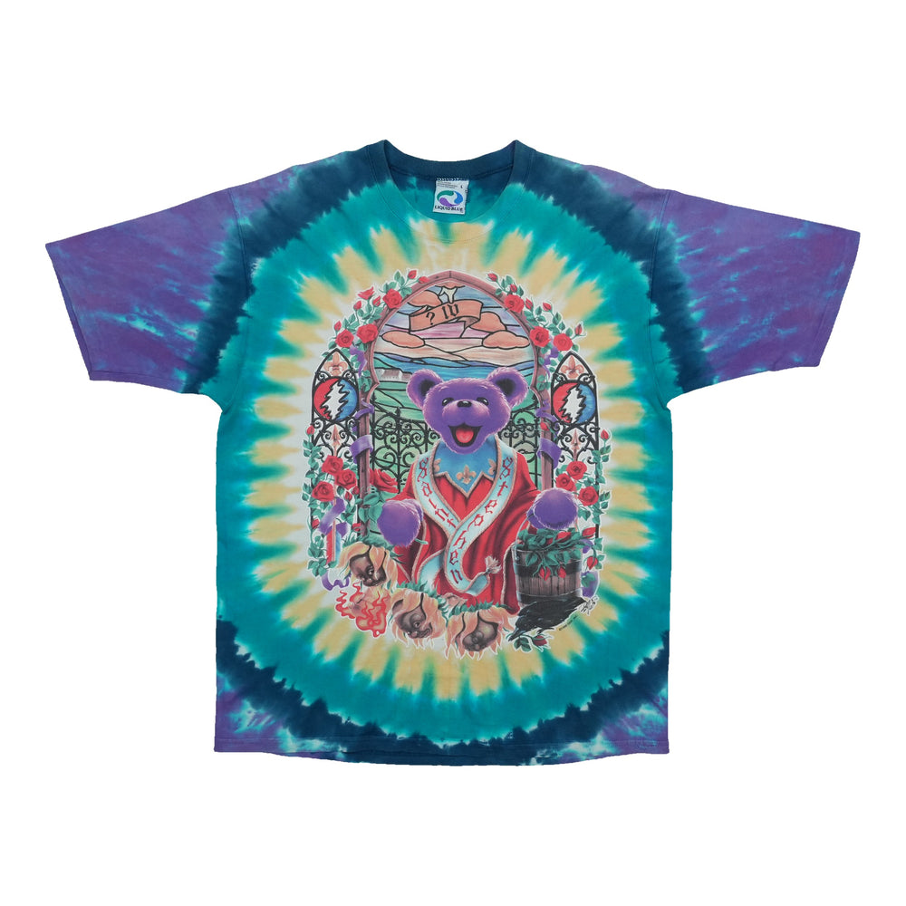 1998 Grateful Dead Stained Glass Bear Tie Dye Shirt