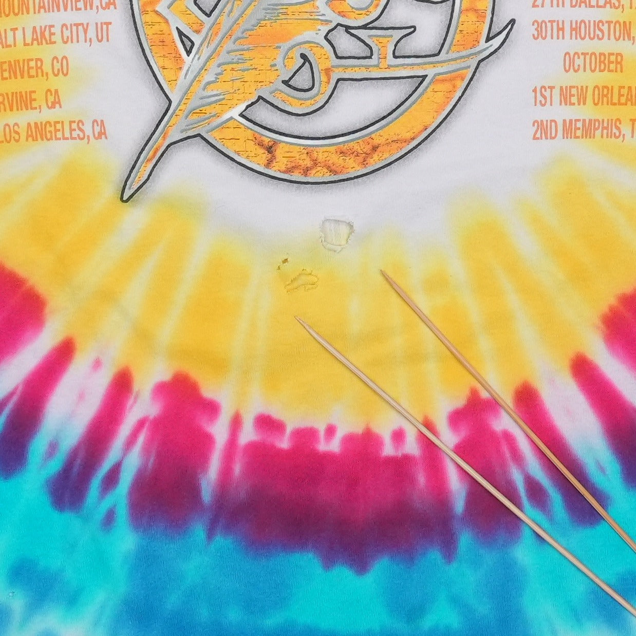1998 Jimmy Page Robert Plant Zoso Tour Tie Dye Shirt