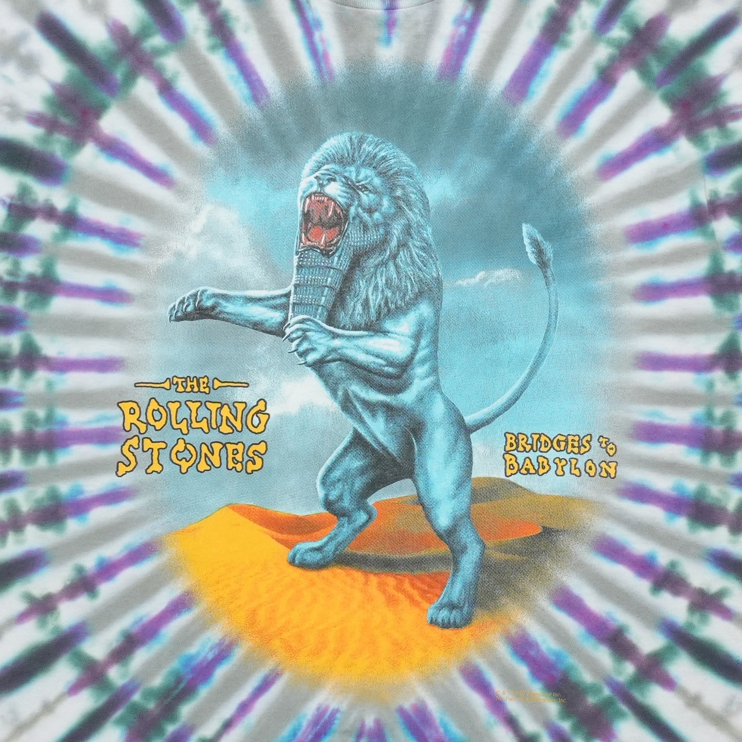 1998 Rolling Stones Bridges To Babylon Tour Tie Dye Shirt