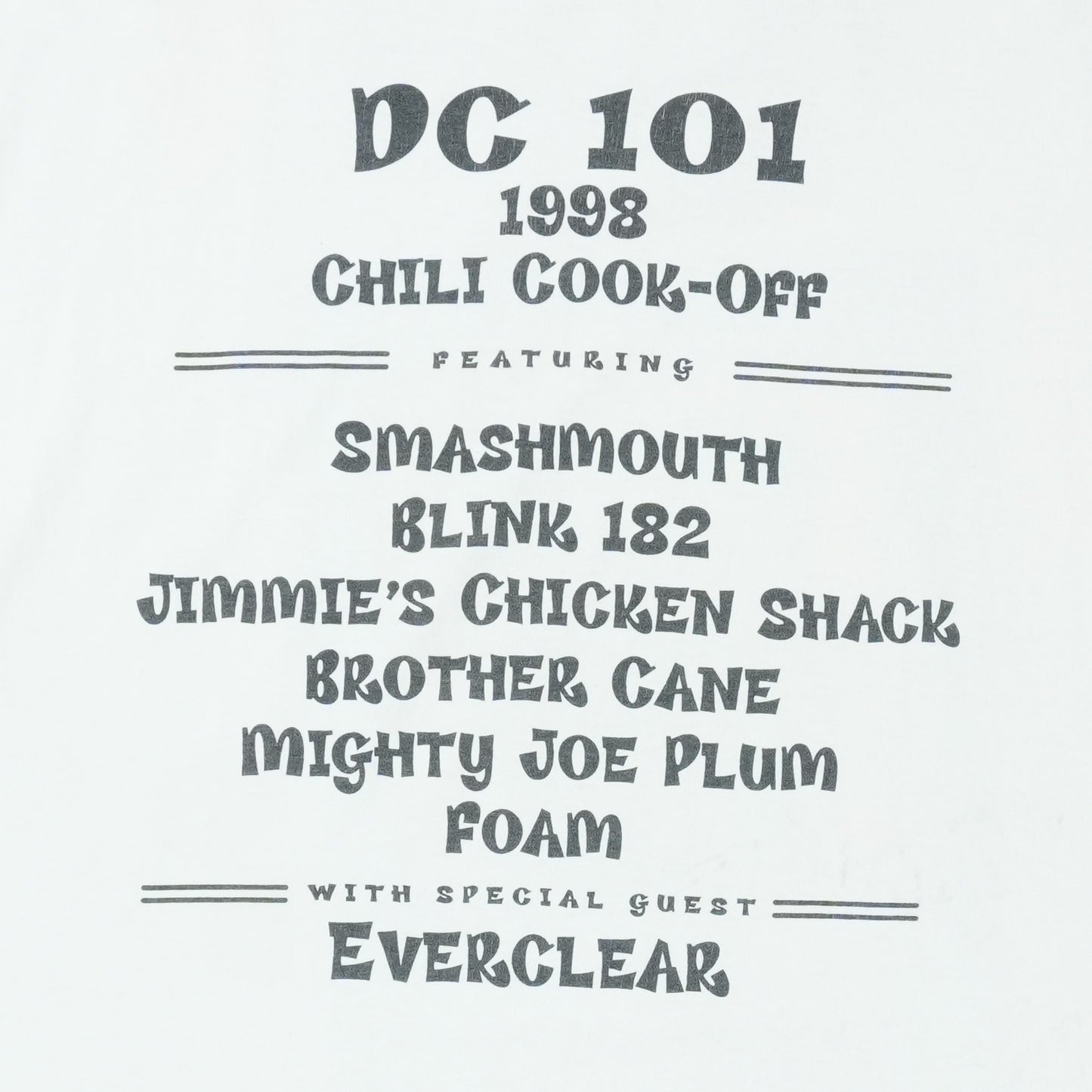 1998 Blink 182 DC101 Chili Cook-Off Shirt
