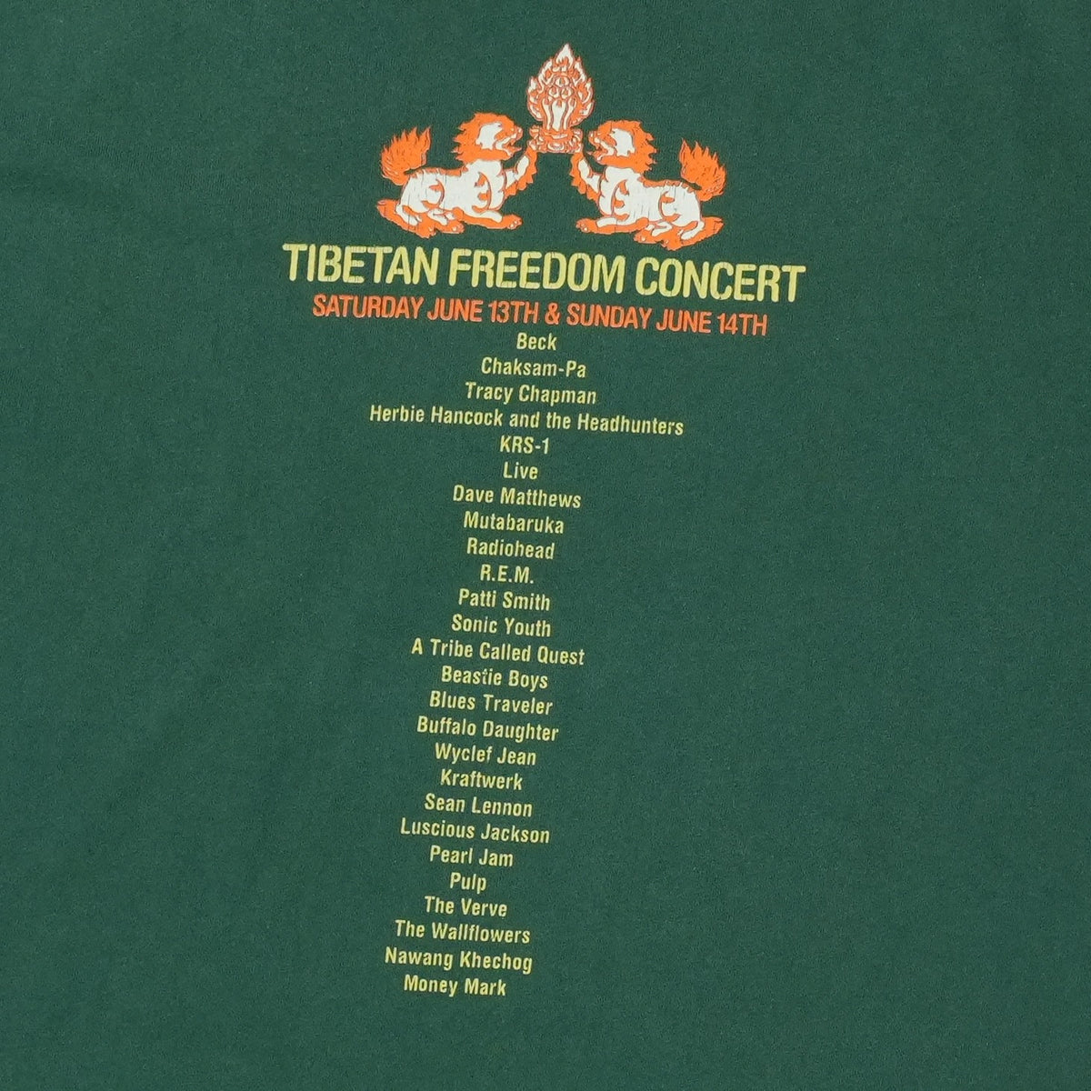 1998 Tibetan Freedom Concert Shirt