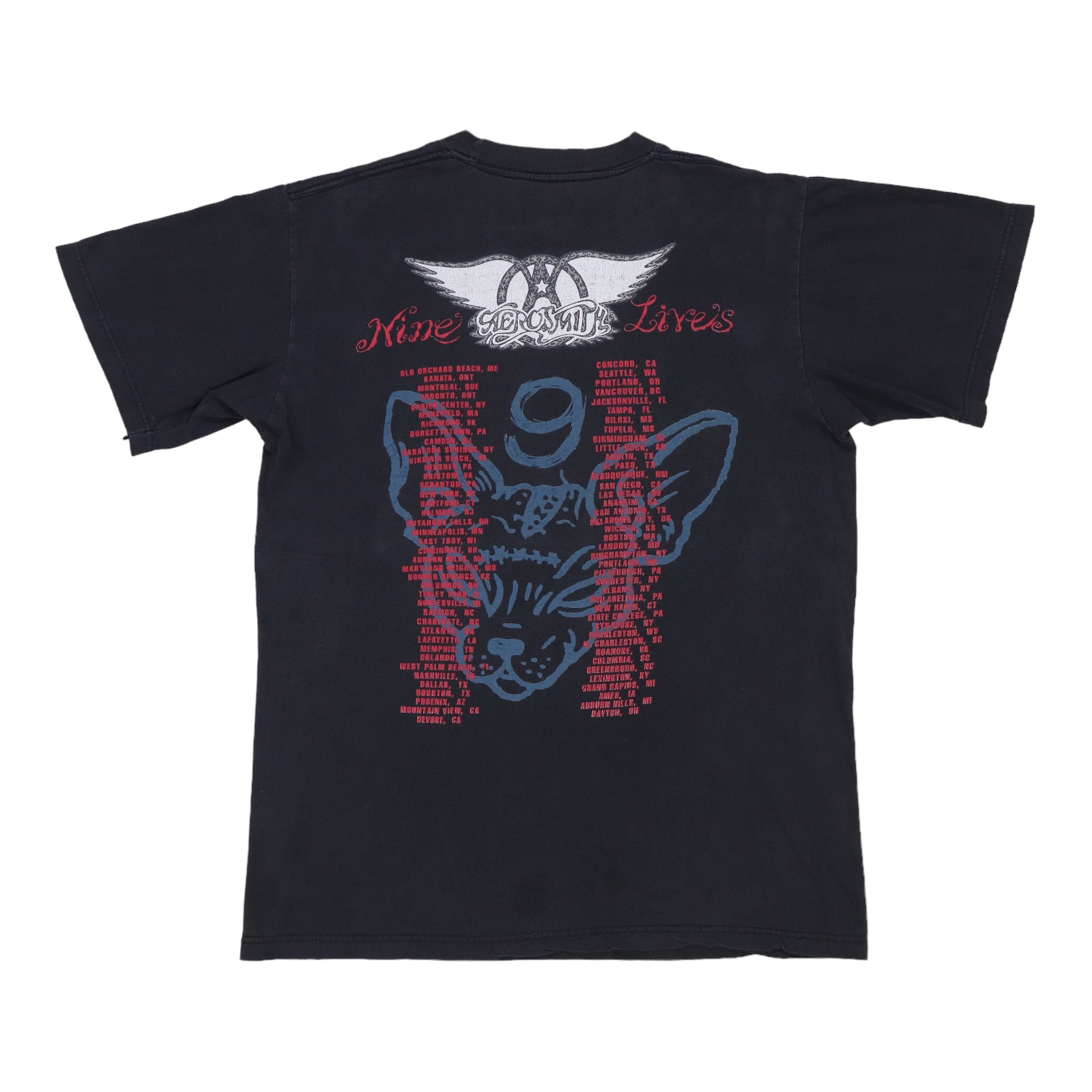 1999 Aerosmith 9 Lives Tour Shirt | Authentic Vintage Tee – WyCo
