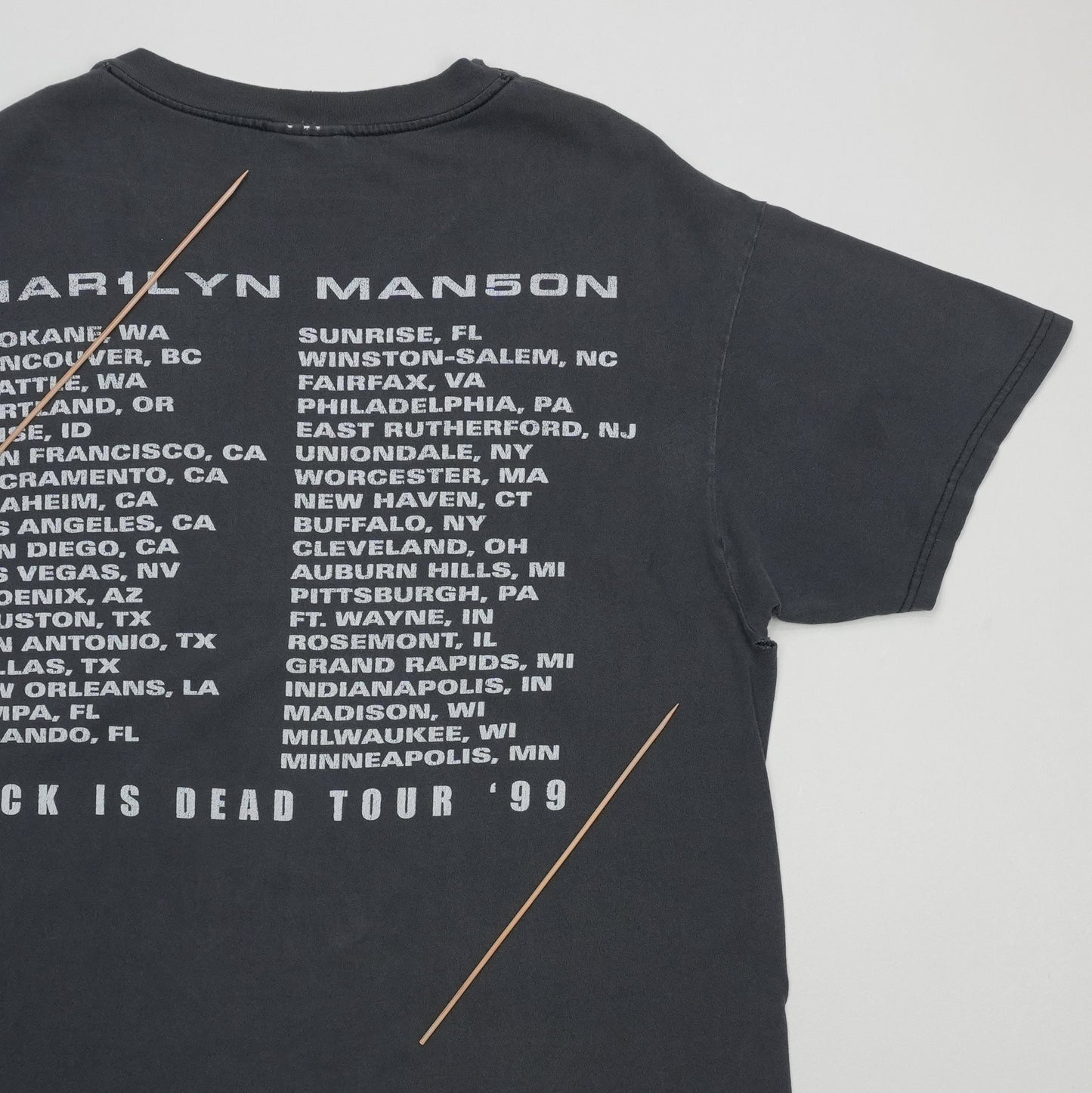 1999 Marilyn Manson Rock Is Dead Tour Shirt Detail 8