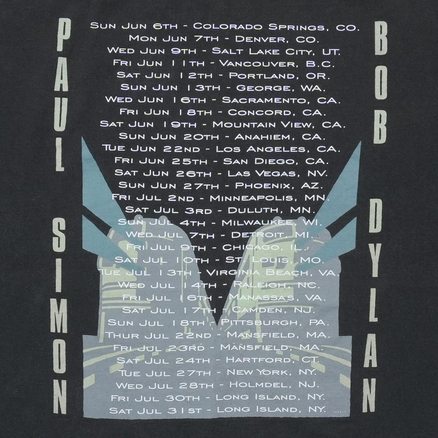1999 Paul Simon And Bob Dylan In Concert Shirt