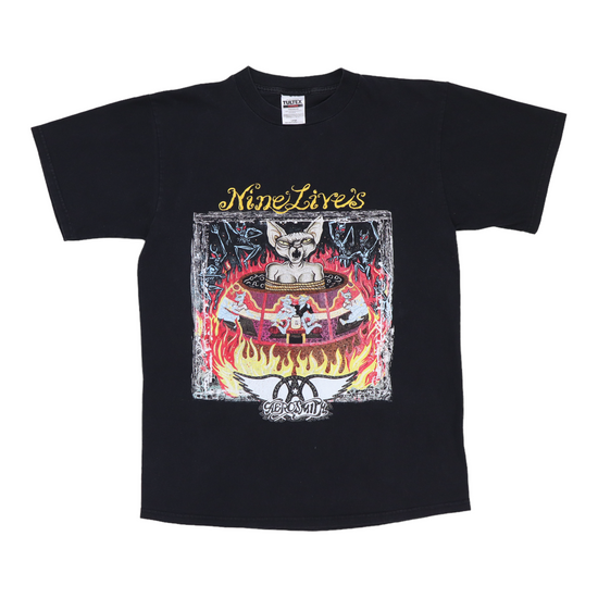 ミュージシャン Aerosmith1998 NINE LIVES JAPAN TOUR T 1999 Aerosmith Nine Lives Tour Shirt | Authentic Vintage Tee