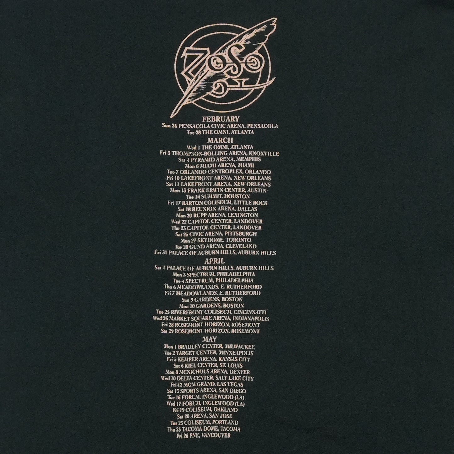 1997 Jimmy Page Robert Plant Tour Shirt Back Graphic