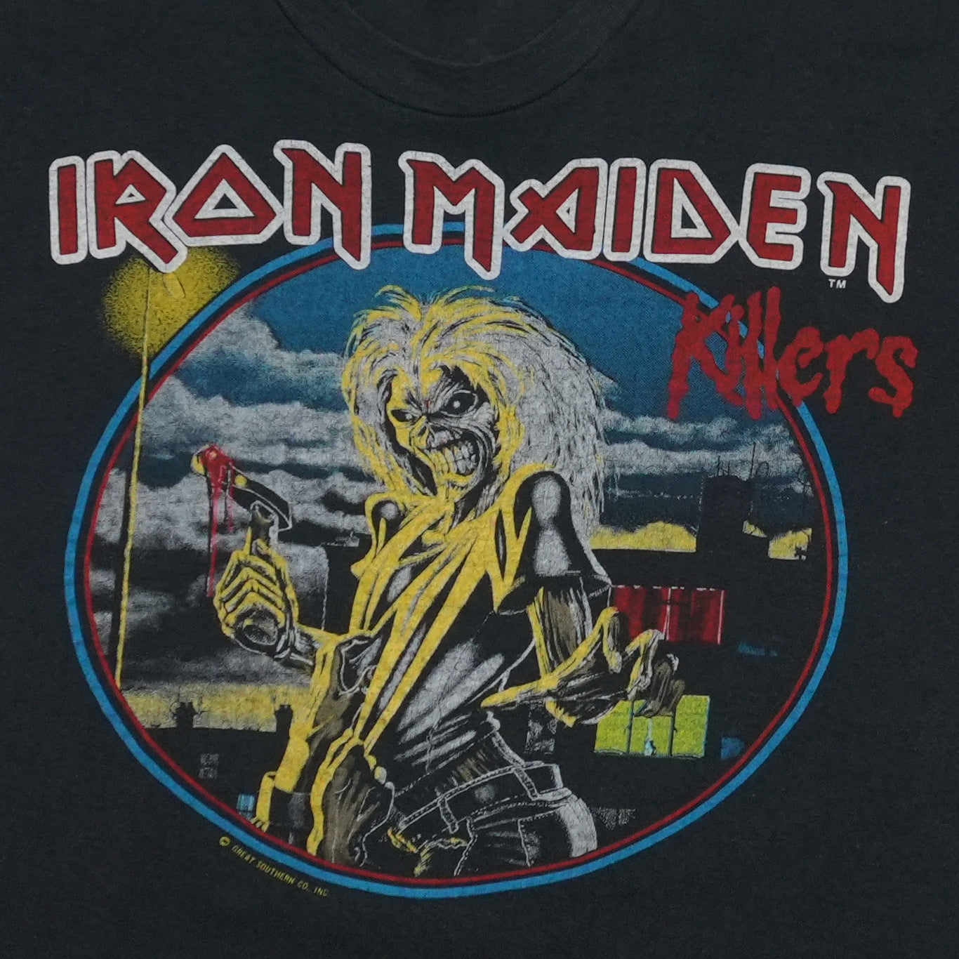 1982 Iron Maiden Killers World Tour Shirt Front Detail 1
