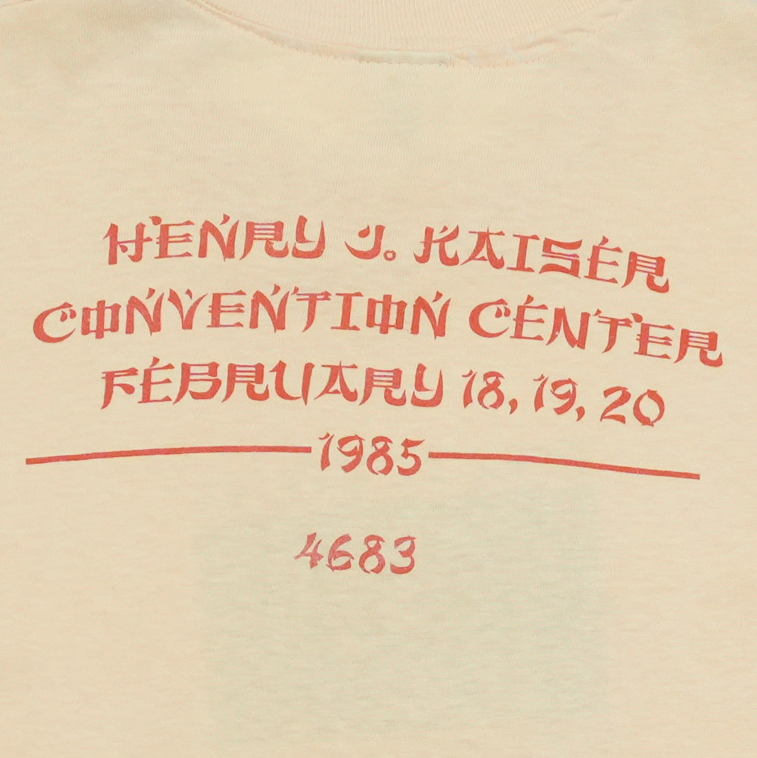 1985 Grateful Dead Henry J. Kaiser Long Sleeve Shirt Back Detail 1