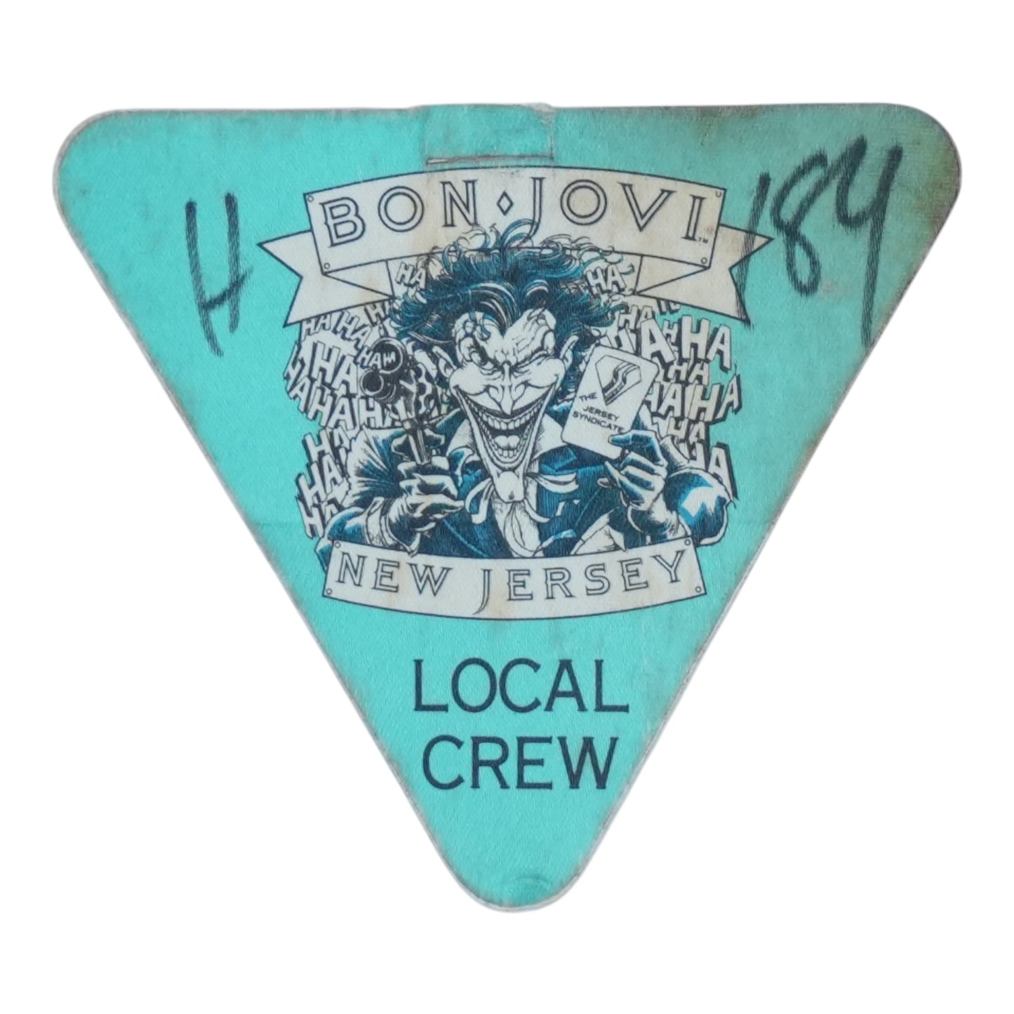 1989 Bon Jovi New Jersey Local Crew Backstage Pass - front