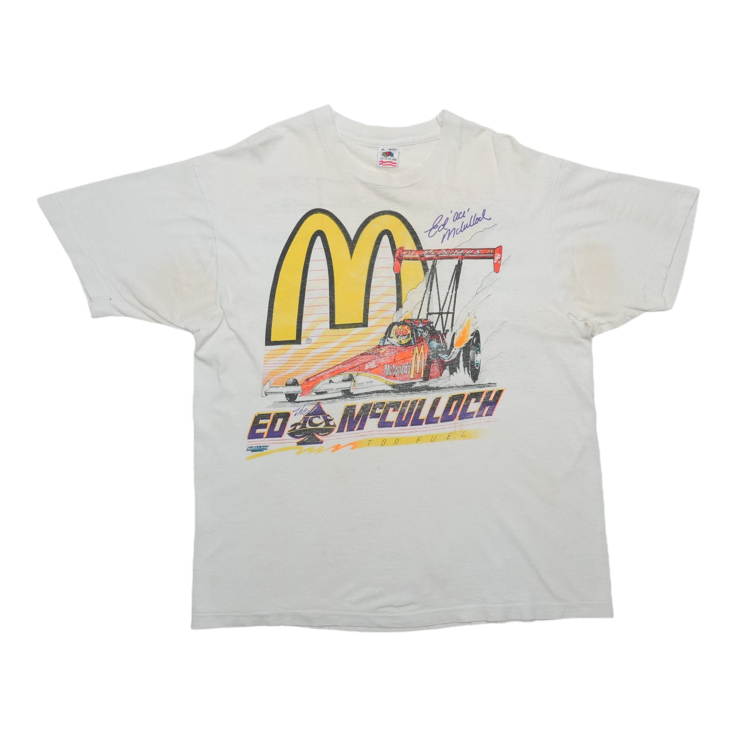 1990s Ed McCulloch McDonalds NHRA Dragster Shirt Front
