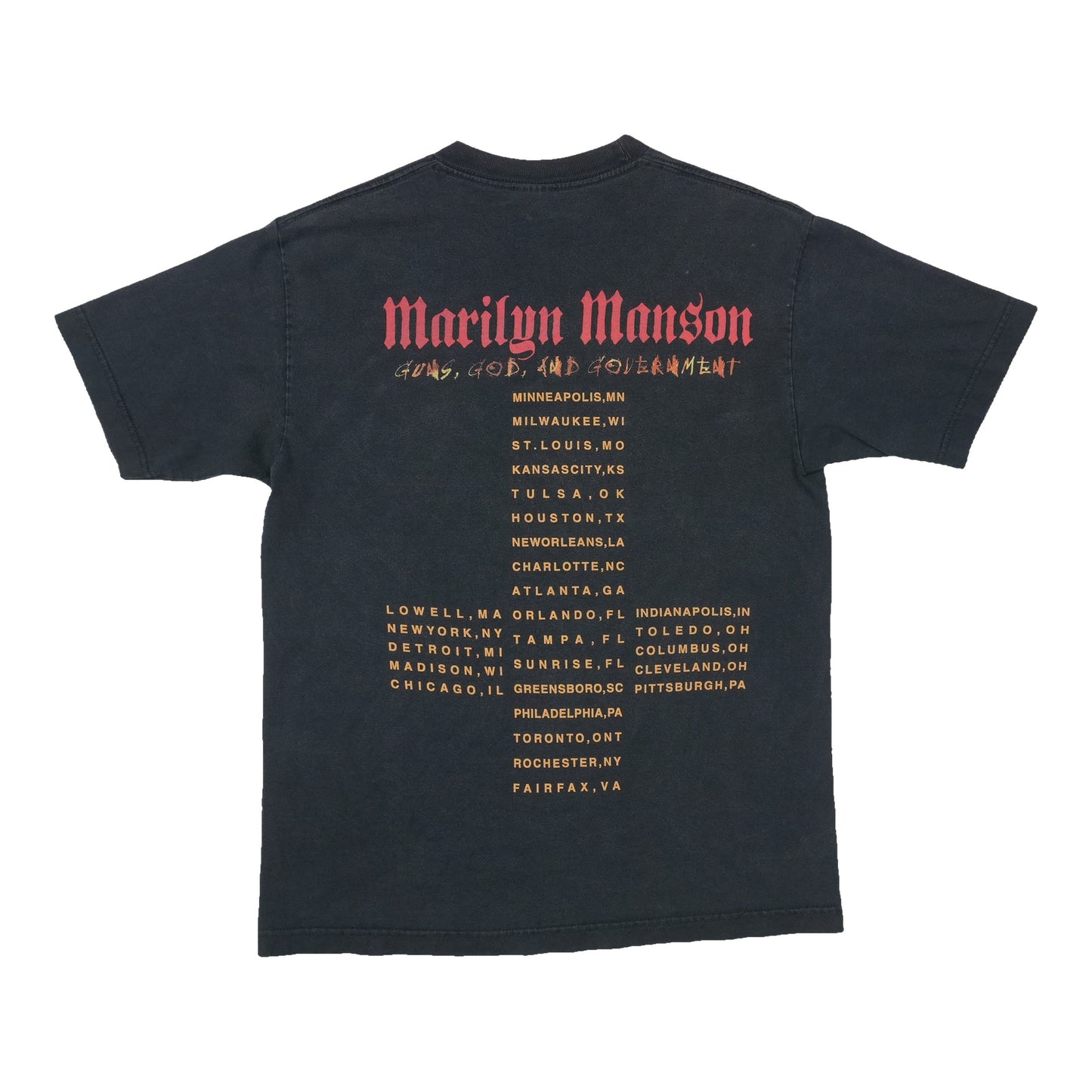 2000 Marilyn Manson Guns God And Government Tour Shirt