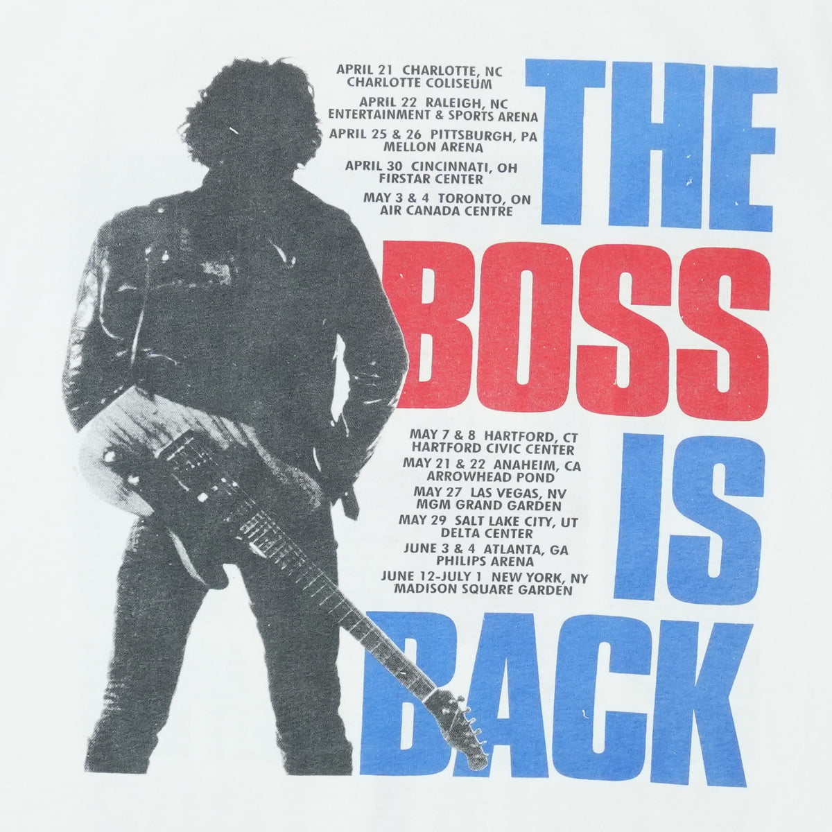 2000 Bruce Springsteen And The E Street Band The Boss Is Back Tour Shirt