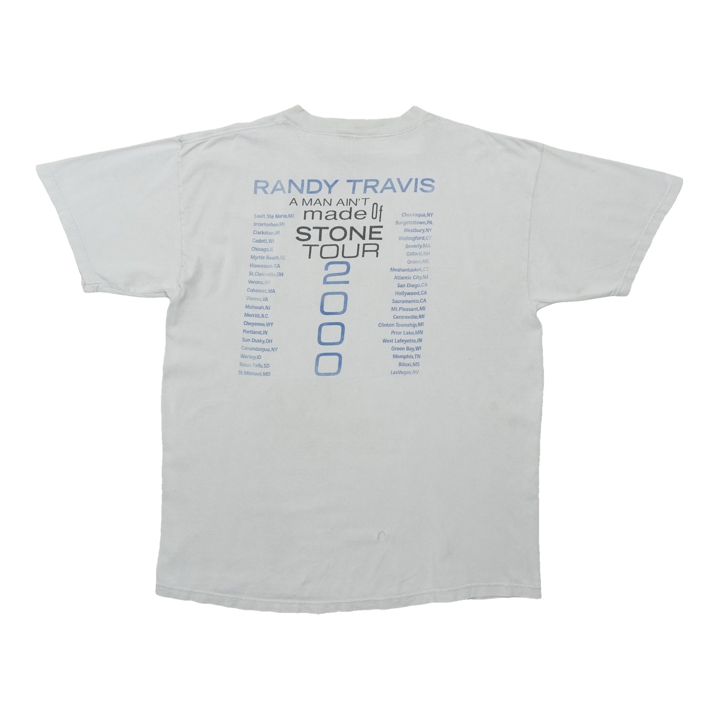 2000 Randy Travis A Man Ain't Made Of Stone Tour Shirt