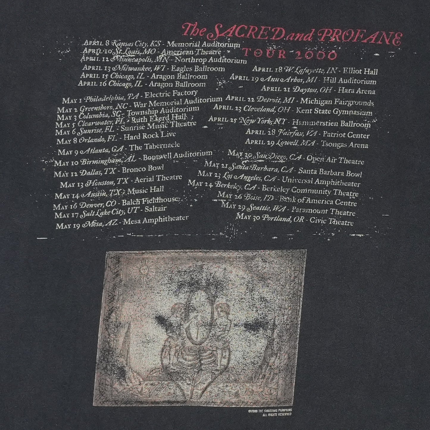 2000 The Smashing Pumpkins Sacred And Profane Tour Shirt